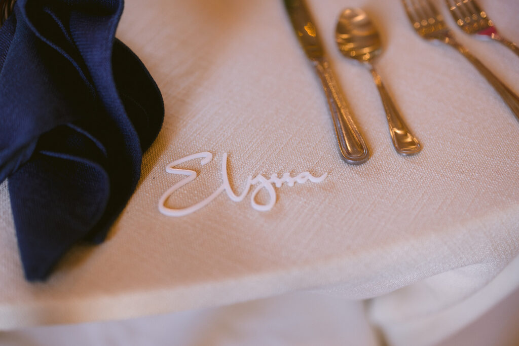 wedding day details - name place settings - escort cards