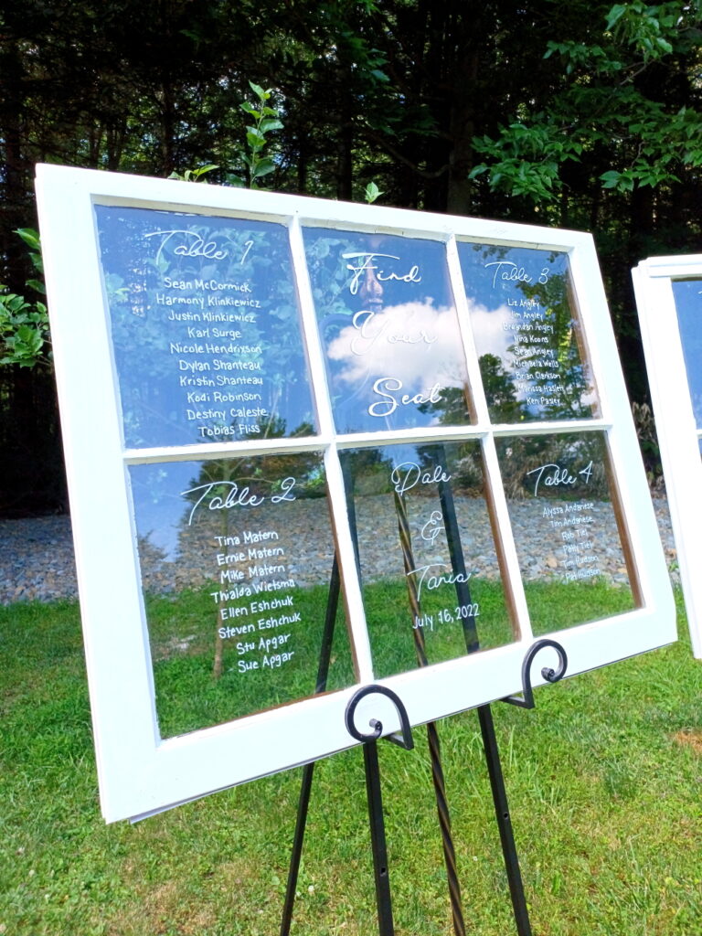 Out Window Panes Window Panes - Borrowed Somethings Sign Rentals