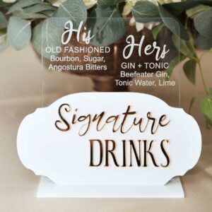 signature drinks sign