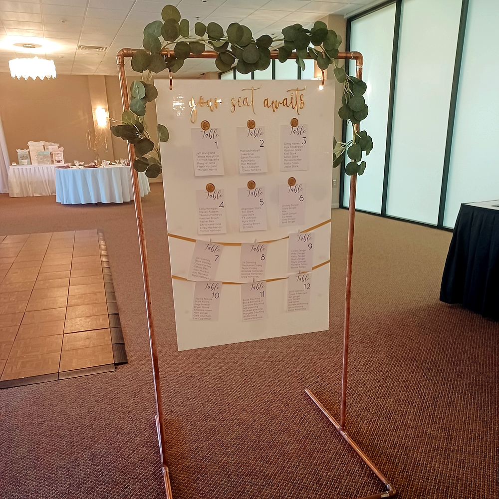 Copper Stand With Hooks Wedding Seating Chart Wedding Sign Stand Welcome  Sign Stand Seating Chart Stand 
