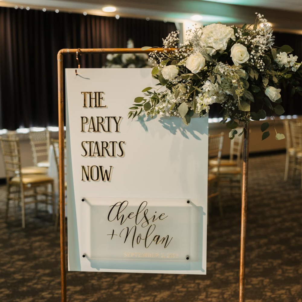 The Party Starts Now Wedding Welcome Sign